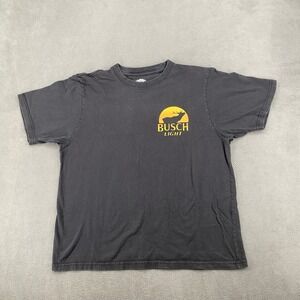 Busch Light Beer T-Shirt Mens Medium Black Head For The Mountains Elk Graphic